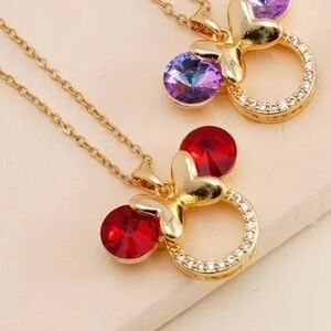 Elegant Gold and Red Minute Mouse Pendant Necklace ❤️